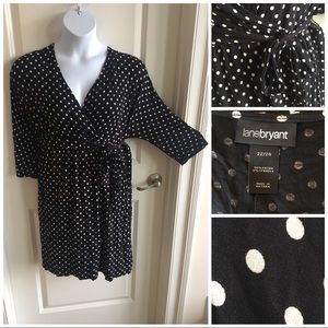 Long Sleeve Faux Wrap Dress